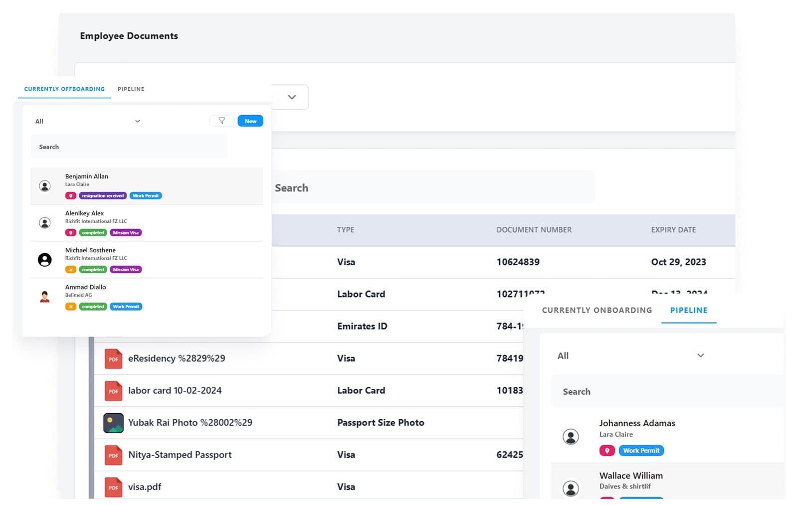 Nathan Client Central employee documents and offboarding pipeline